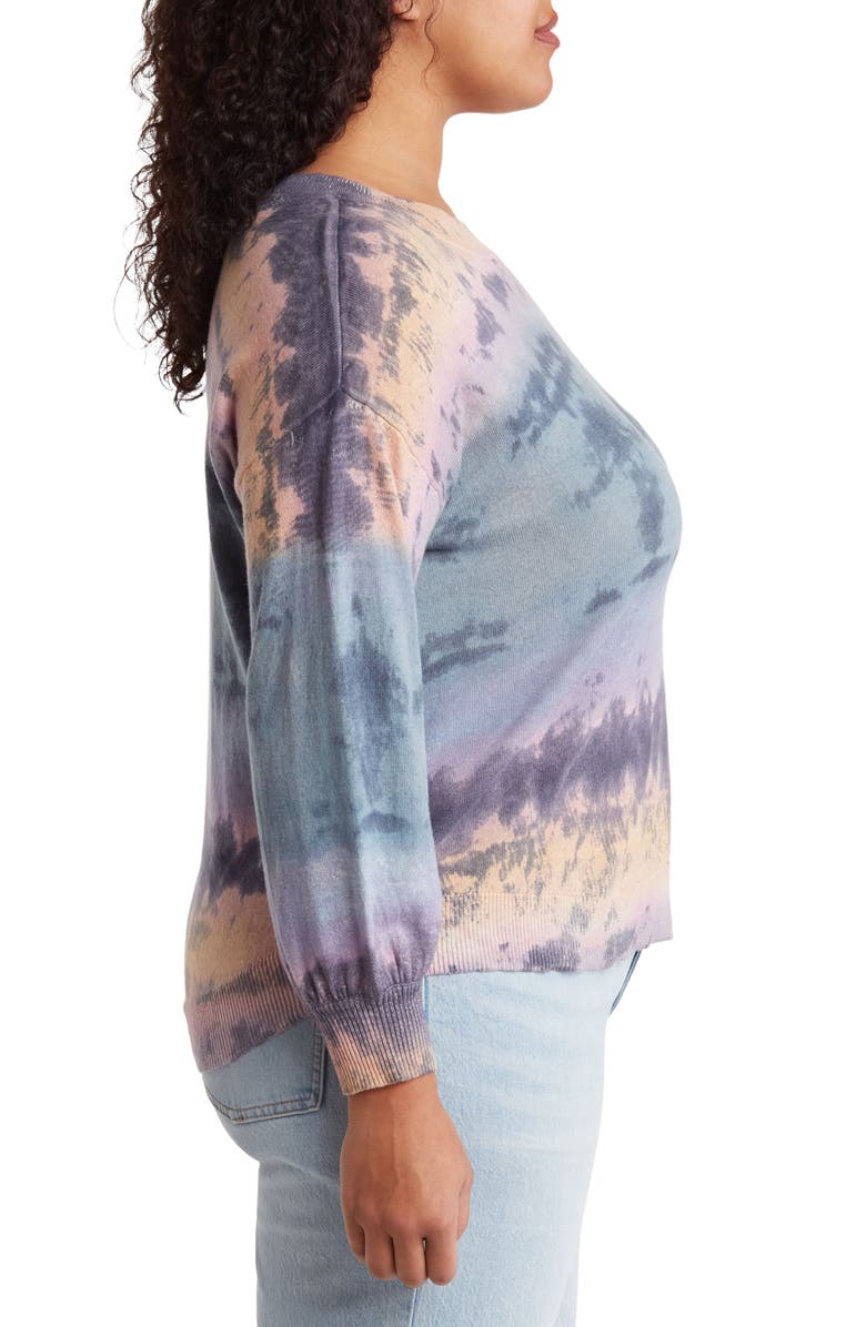 Wit & Wisdom Tie Dye Blouson Sleeve Cotton Sweatshirt, Alternate, color,