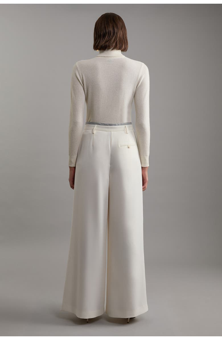 Karen Millen Pleat Detail Wide Leg Pants, Alternate, color, Ivory