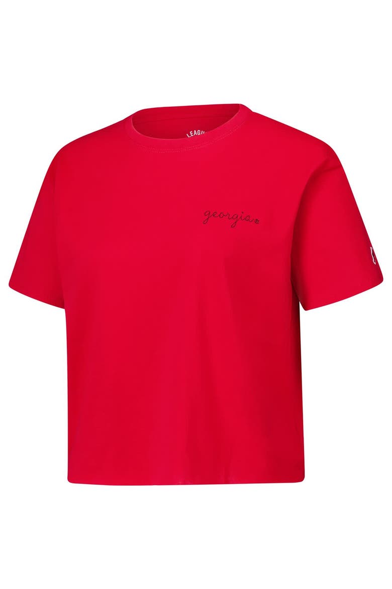 Women's League Collegiate Wear Red Georgia Bulldogs Clothesline Cotton Midi T-Shirt, Alternate, color, Red
