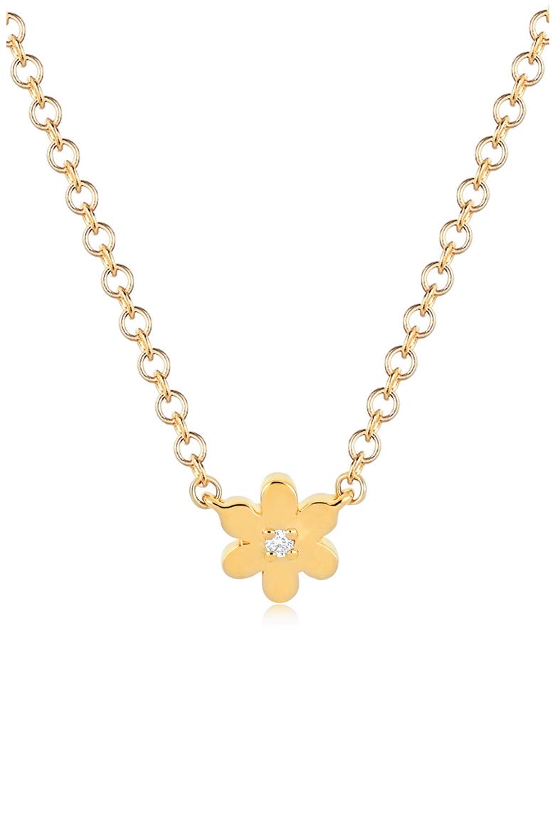 Baby Daisy Pendant Necklace, Main, color, YELLOW GOLD