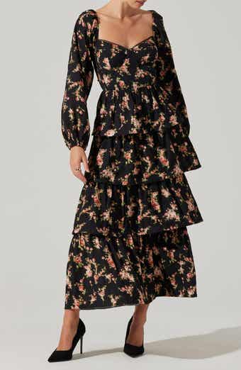 ASTR the Label Alumie Long Sleeve Tiered Maxi Dress