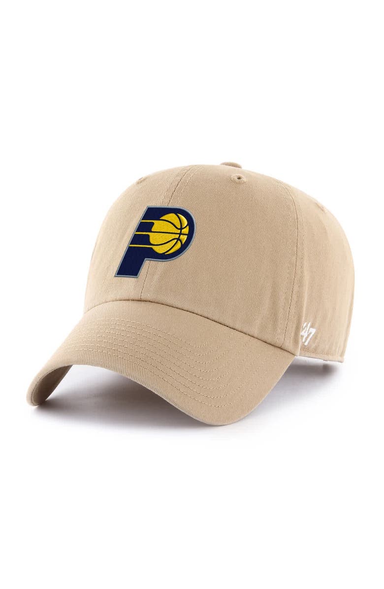 '47 Men's '47 Khaki Indiana Pacers Primary Logo Clean Up Adjustable Hat, Main, color, Khaki