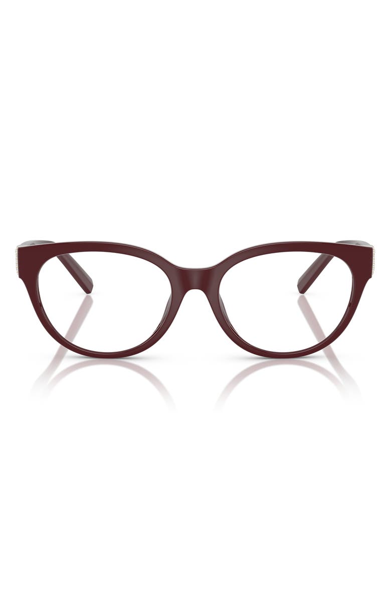 Tiffany & Co. 52mm Cat Eye Optical Glasses, Main, color, Burgundy