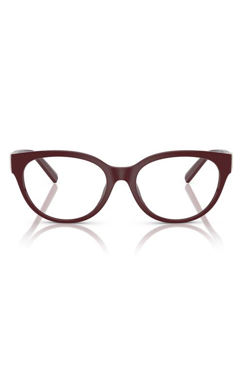 Tiffany & Co . 52mm Cat Eye Optical Glasses In Burgundy