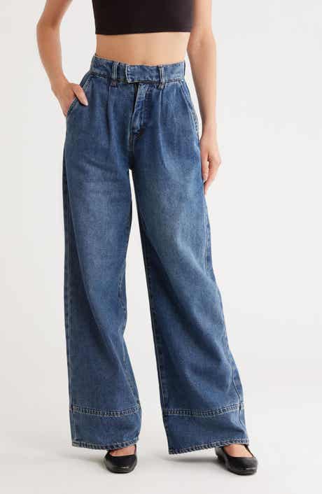 Habitual Pleated High Waist Super Wide Leg Jeans