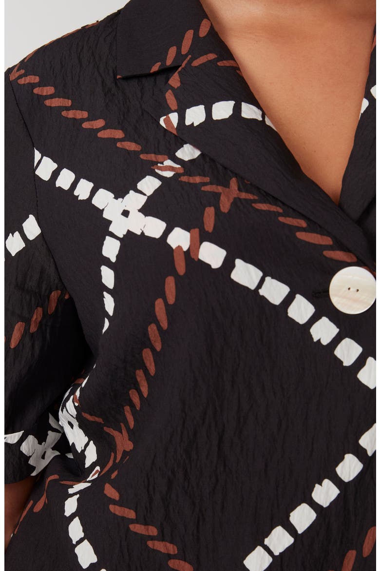 Marine Short Sleeve Button-Up Shirt, Alternate, color, PRINT