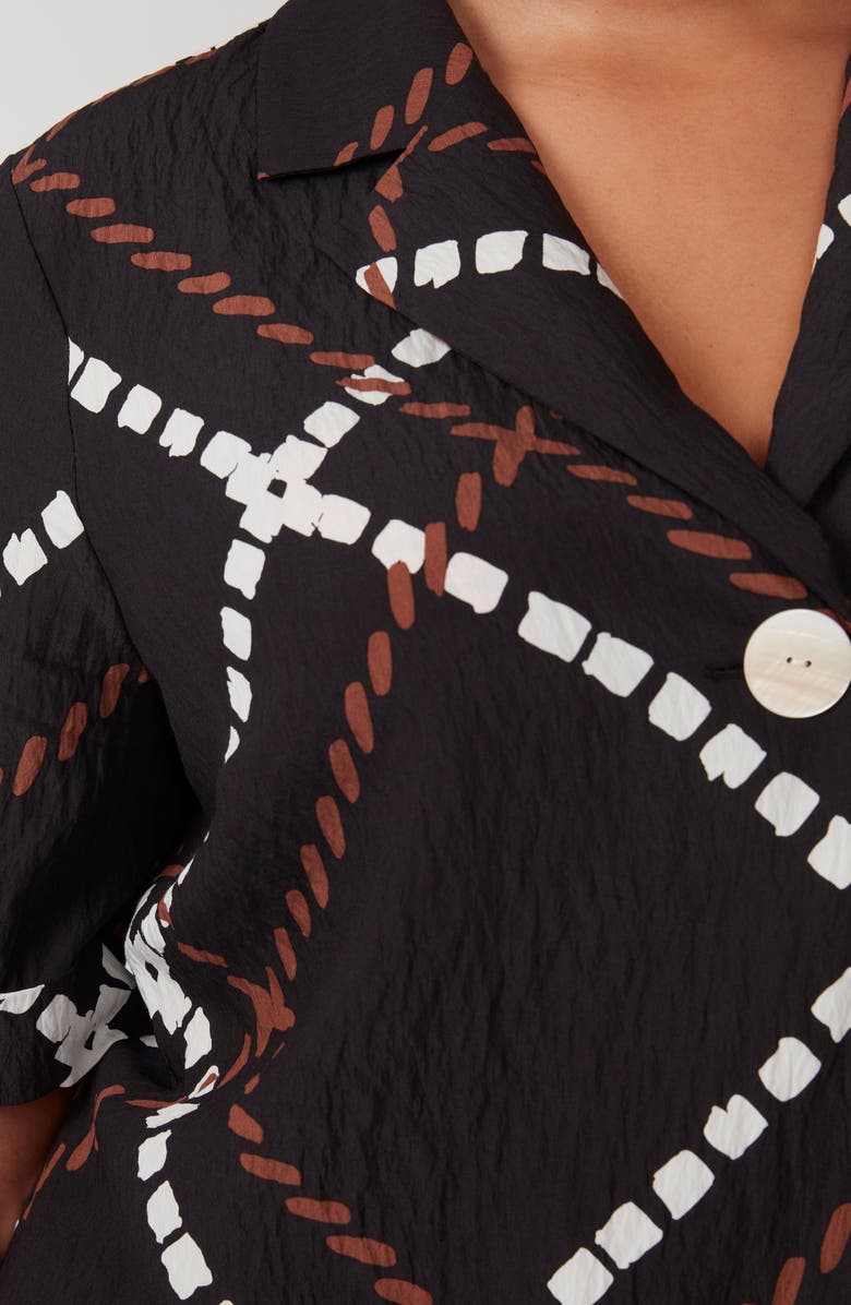 Estelle Marine Short Sleeve Button-Up Shirt, Alternate, color, Print