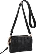 Mali + Lili Nora Woven Faux Leather Crossbody Bag