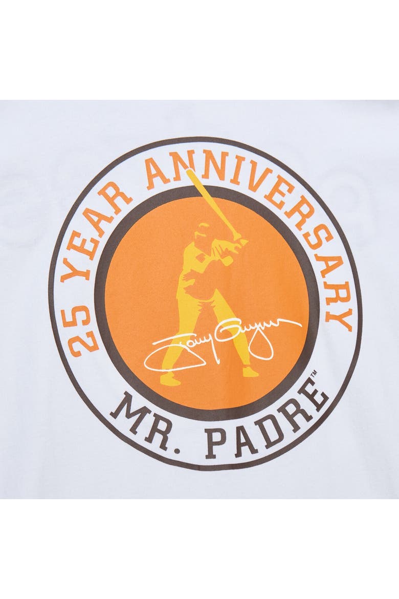 Men's Mitchell & Ness White San Diego Padres Cooperstown Collection Player Legends Ringer T-Shirt, Alternate, color, White