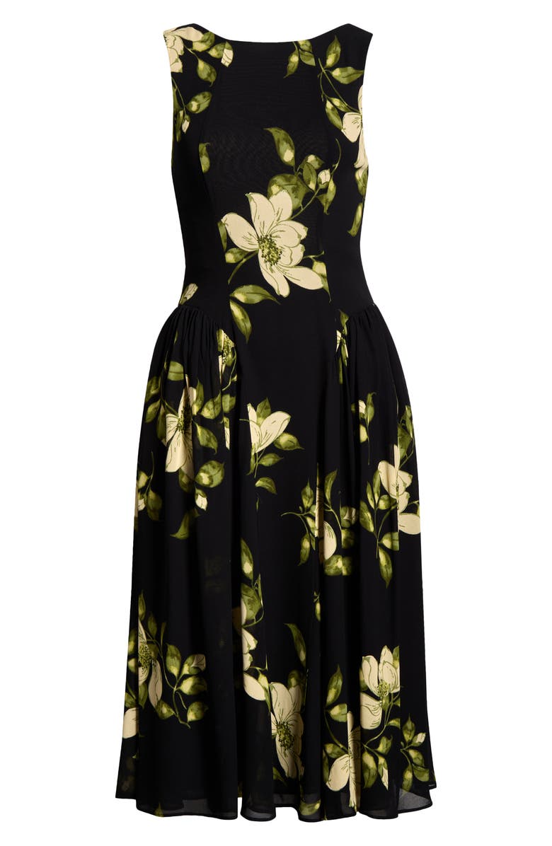 Reformation Anelis Floral Drop Waist Midi Dress, Main, color, Mood For Love