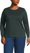 Lands' End Relaxed Supima Cotton Long Sleeve Crew Neck T-Shirt