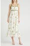 Ocean Print Empire Waist Midi Dress