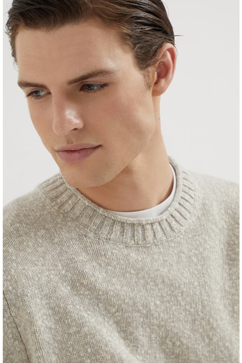 Knop yarn sweater, Alternate, color, Natural