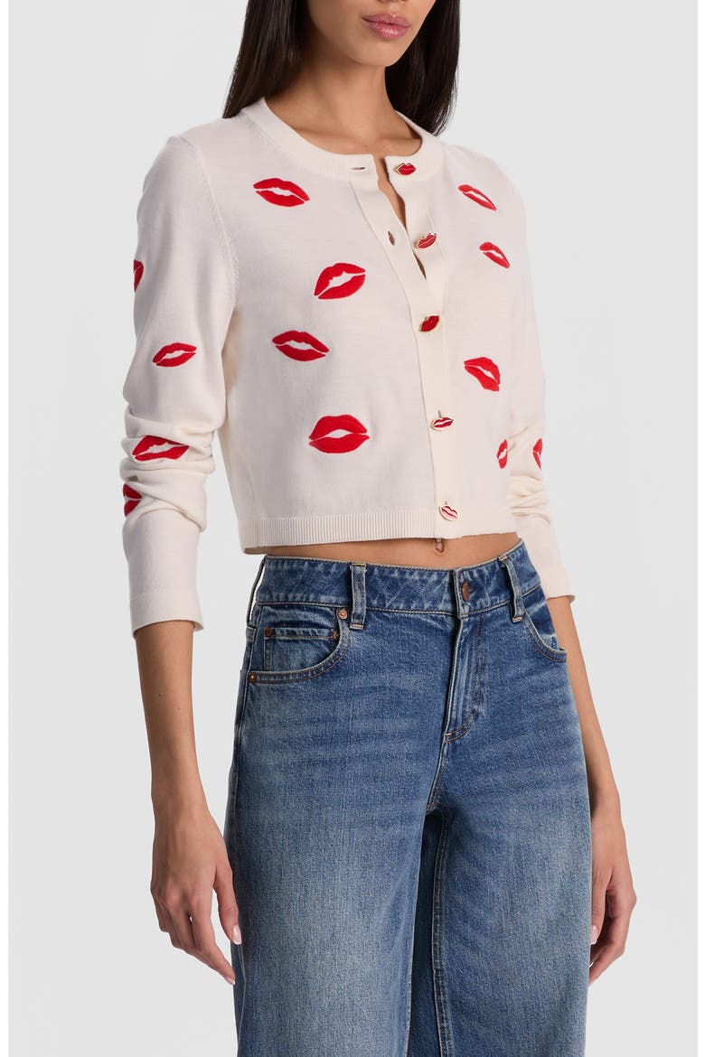 Daroda Lip Cardigan, Alternate, color, SOFT WHITE MULTI