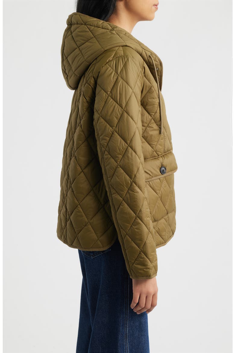 Diamond Quilted Hooded Liner Jacket, Alternate, color, OLIVE