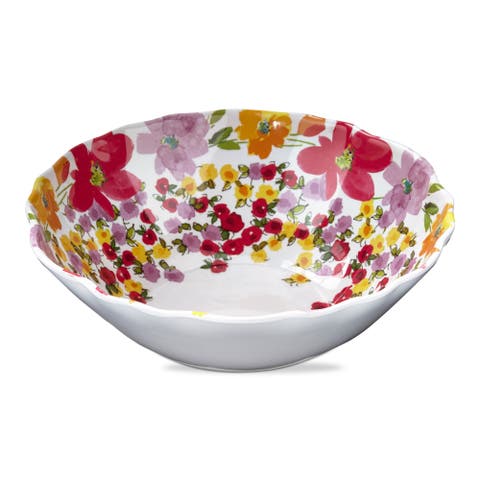 Springtime Floral Melamine Serving Bowl - Dishwasher Safe