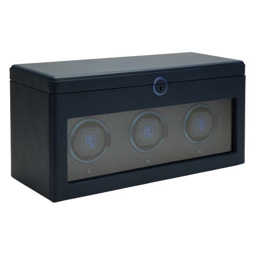 Wolf Earth Triple Watch Winder In Midnight Blue