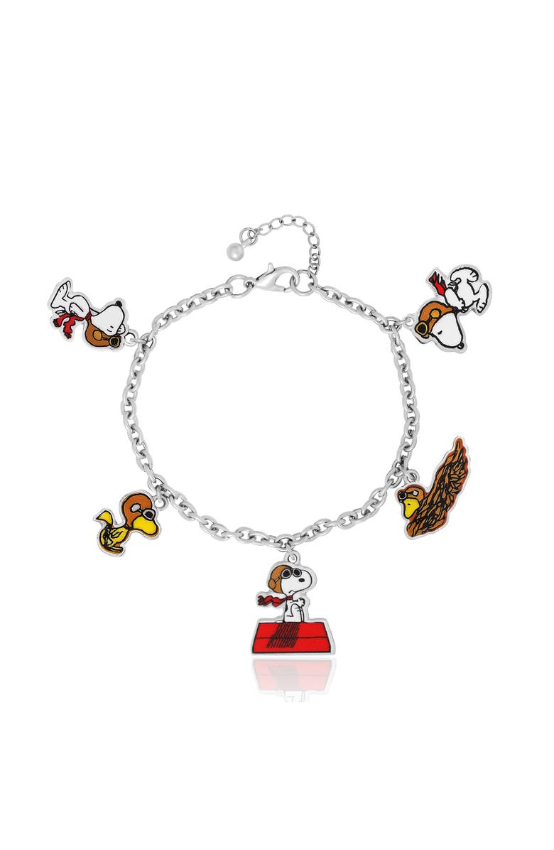 PEANUTS Snoopy & Friends Silver-Tone Charm Bracelet, Main, color, Silver