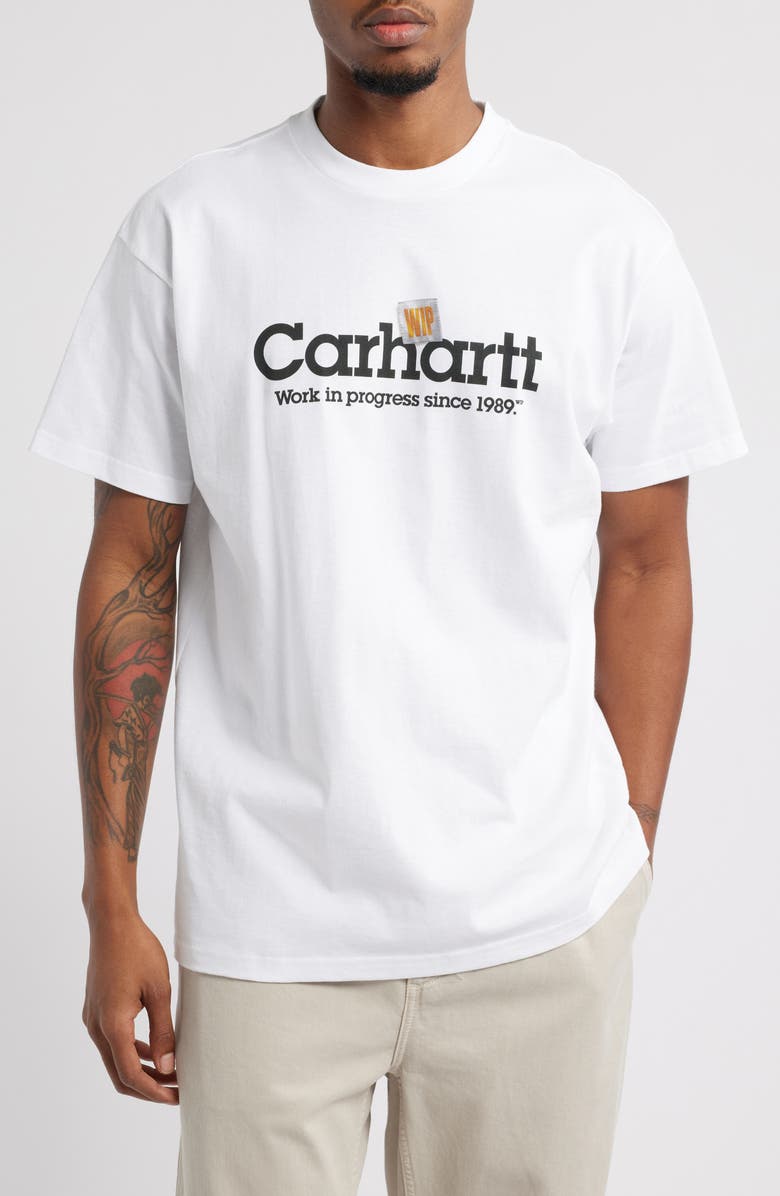 Carhartt Work In Progress Label Script Organic Cotton Graphic T-Shirt, Main, color, 