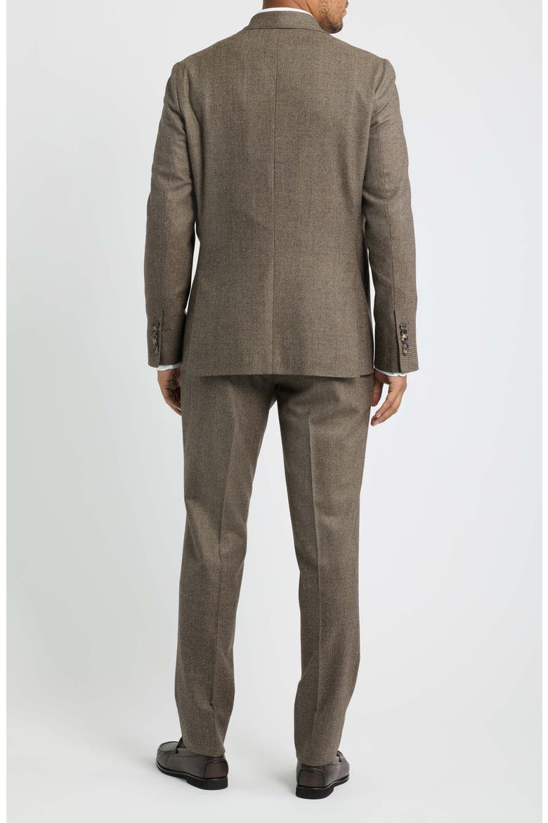 Irving Wool Tic Weave Suit, Alternate, color, BROWN