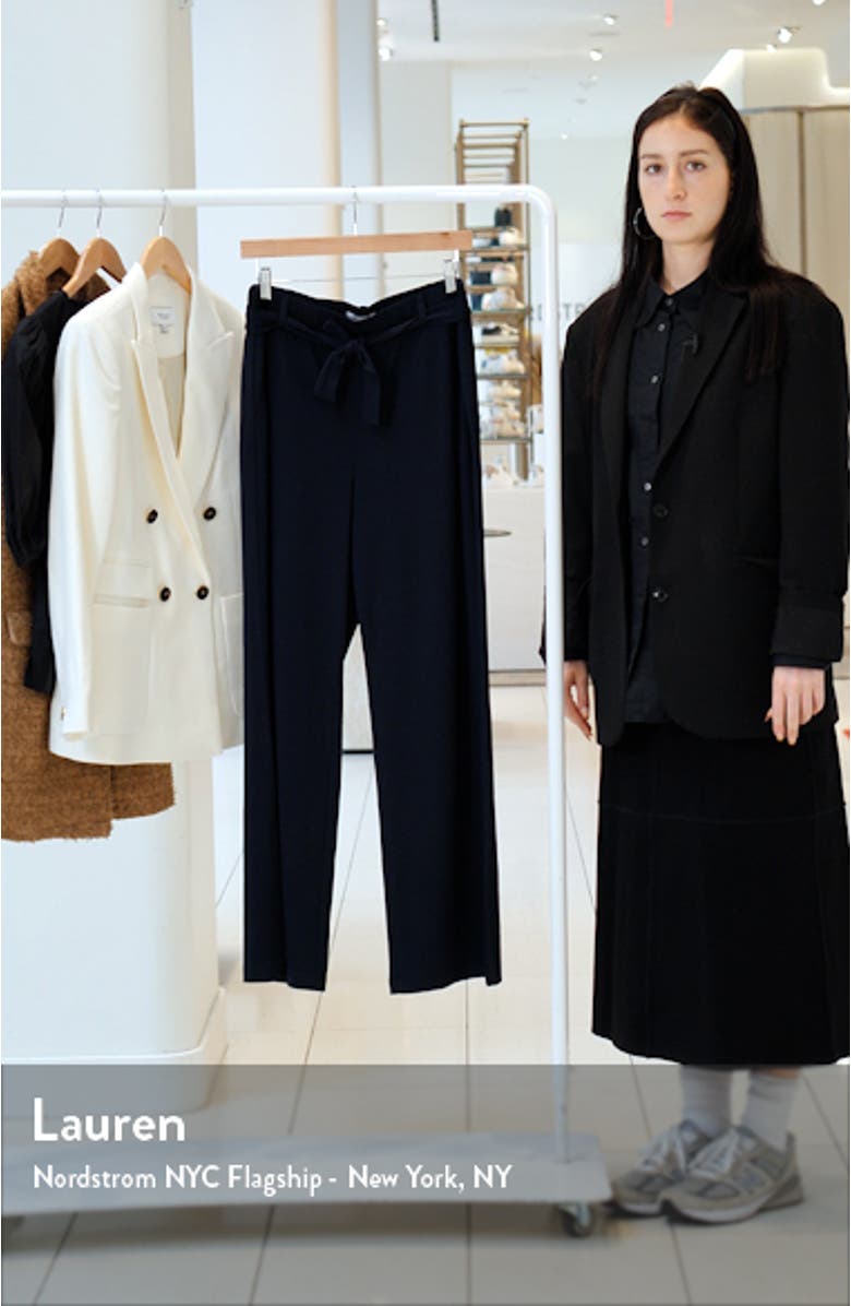 Polished Belted Jersey Wide Leg Pants, sales video thumbnail