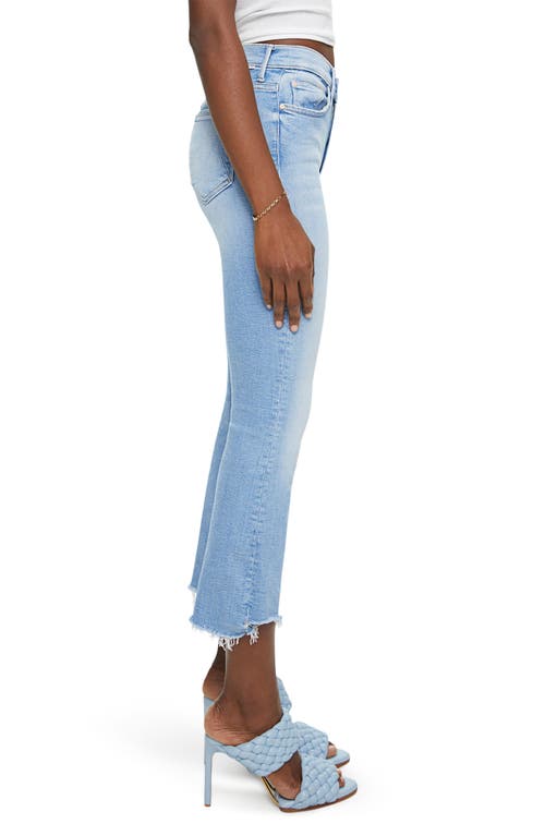 Mother The Insider Cropped Frayed High-rise Flared Jeans In Blue