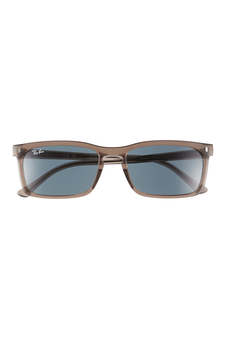 59mm Rectangular Sunglasses, Main, color, BLUE/ BROWN