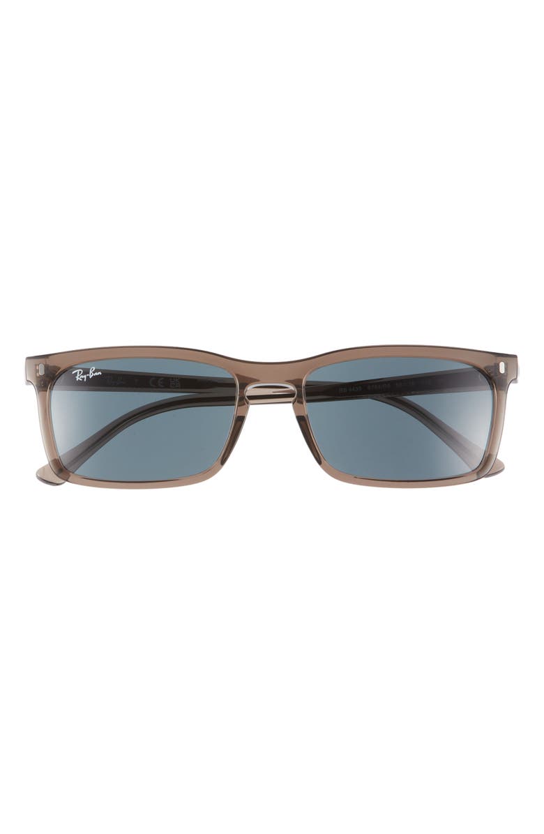 Ray-Ban 59mm Rectangular Sunglasses, Main, color, Blue/ Brown