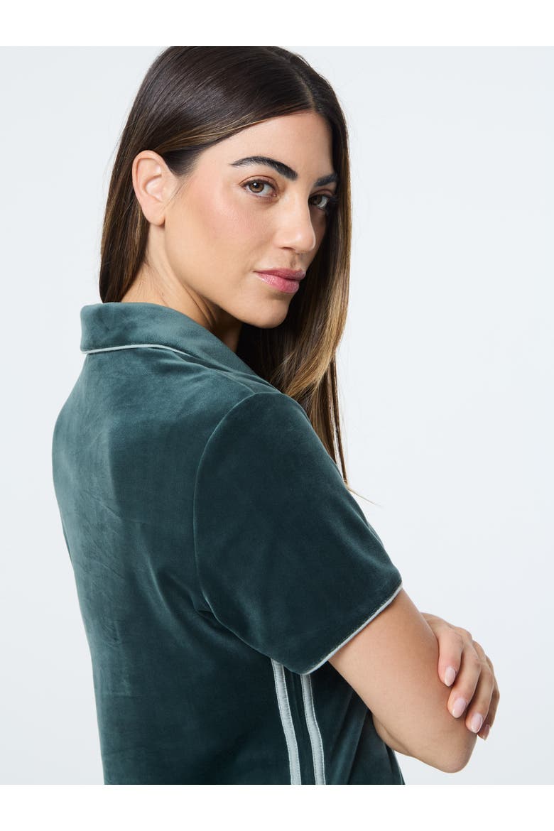 Lina Velour Dress, Alternate, color, GREEN GABLES