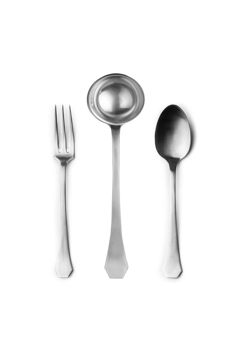 Mepra Moretto Serving Set - 3 Pieces, Main, color, Ice Silver