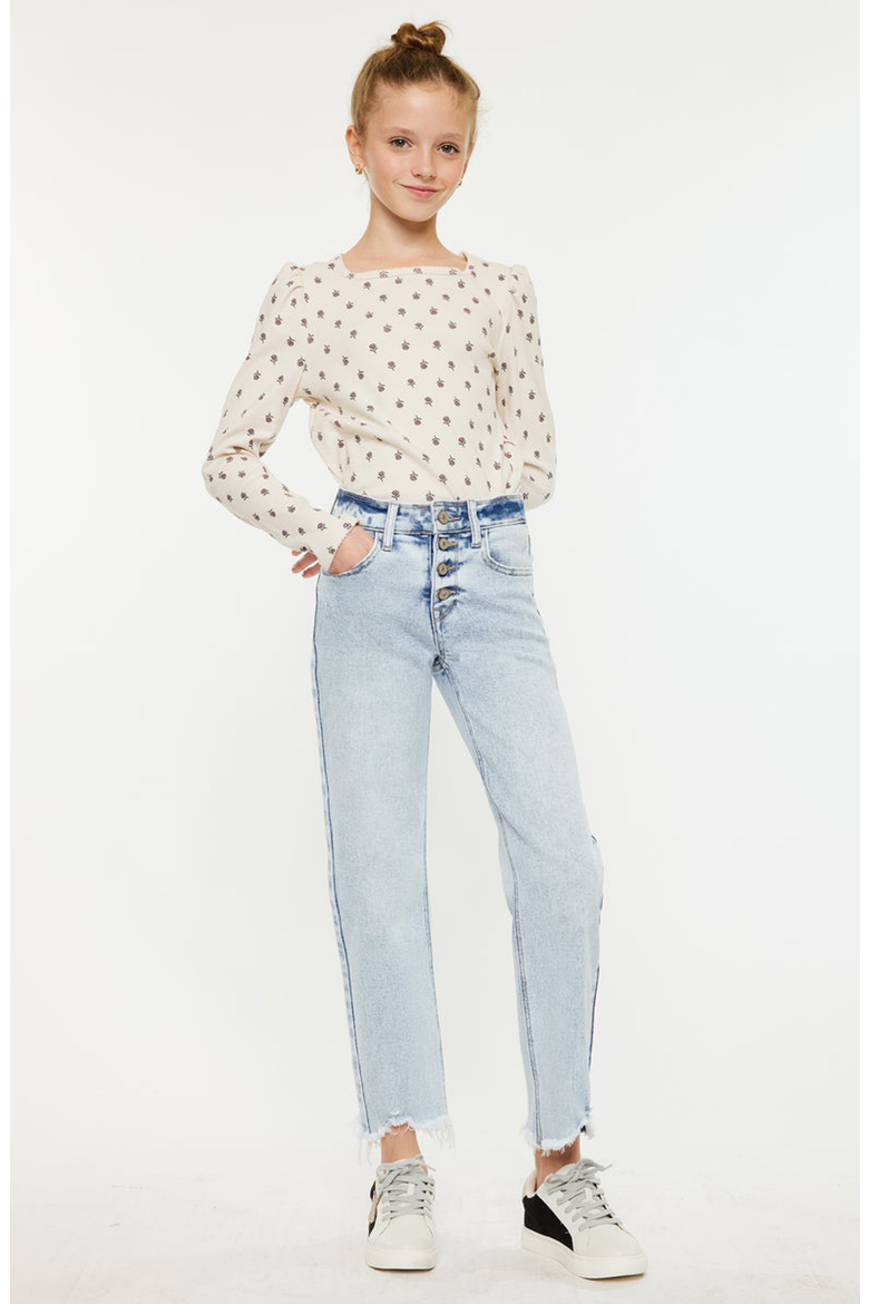 Maggy High Rise Cropped Straight Jeans, Alternate, color, Acid Wash