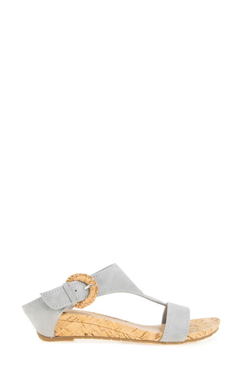 Reaction Kenneth Cole Great Buckle Wedge Sandal In Aqua Grey