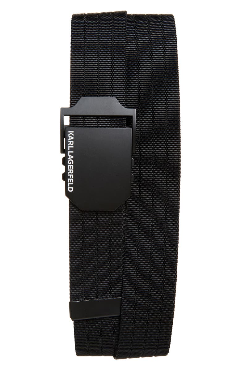 KARL LAGERFELD PARIS Webbed Belt, Main, color, Black