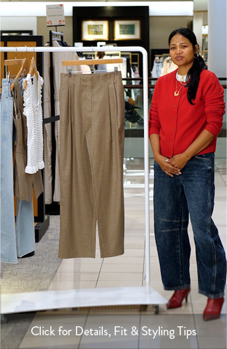 Cross Hatch Pleated Straight Leg Pants, sales video thumbnail