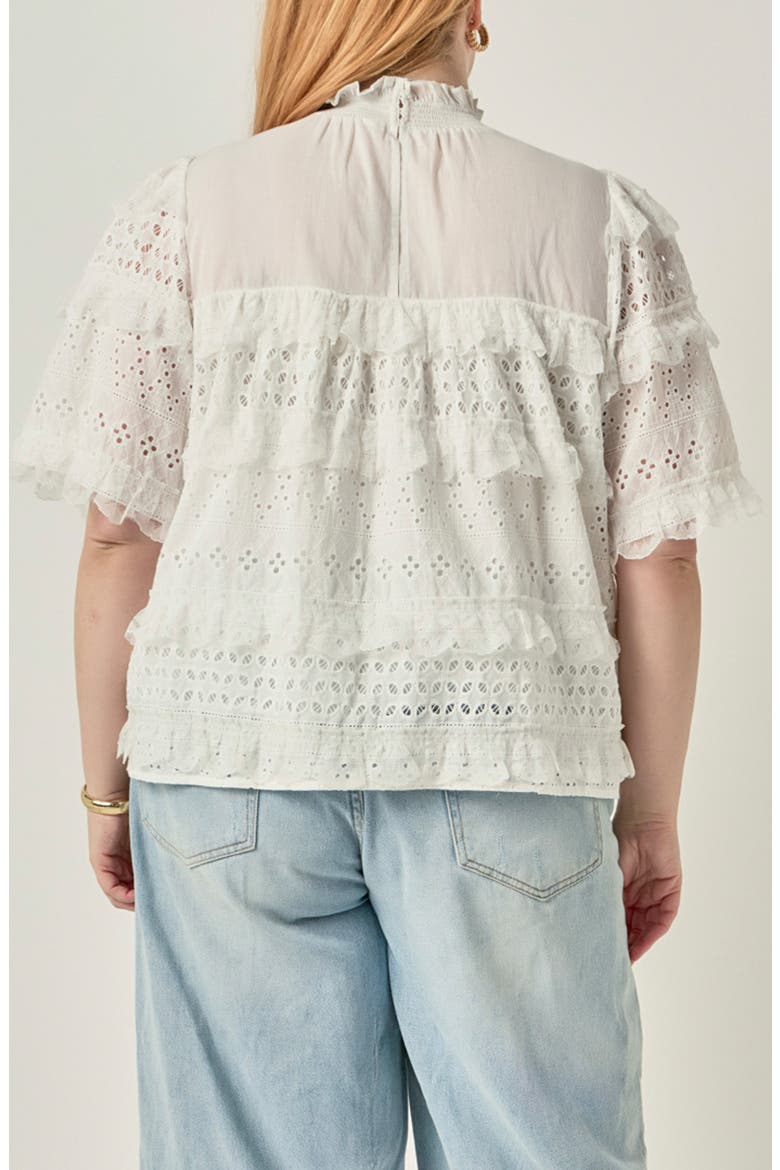 Lace Babydoll Top, Alternate, color, OFF WHITE