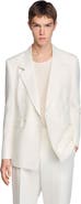 SANDRO Double-breasted linen suit jacket