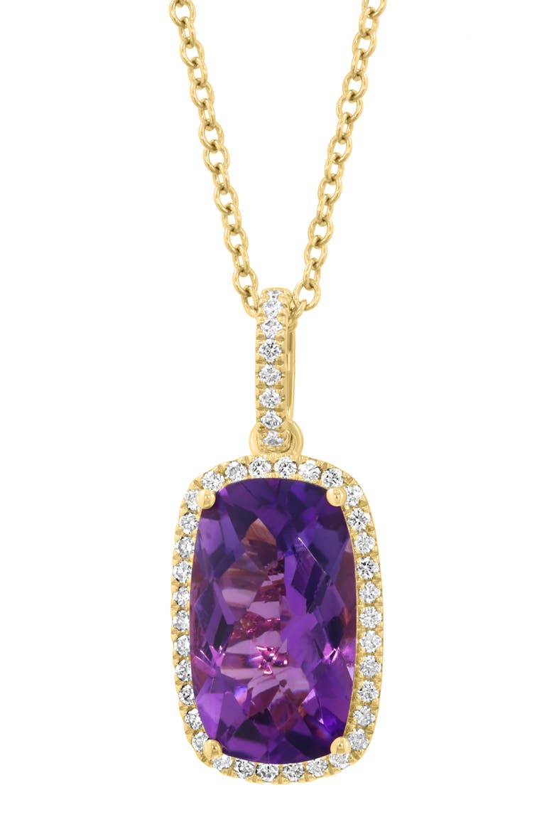 Amethyst & Diamond Pendant Necklace, Alternate, color, PURPLE