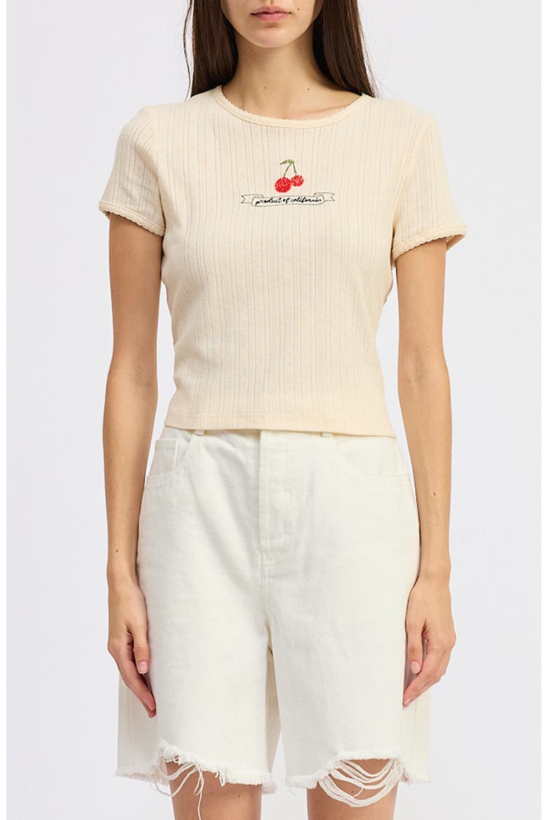 Cerise Pointelle Top, Main, color, YELLOW RED