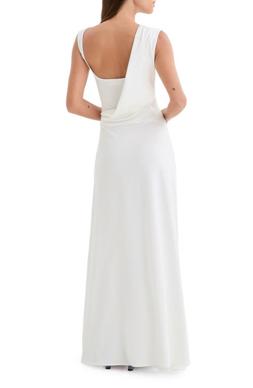 Marcella Laurel Sleeveless Stretch Jersey Gown In White