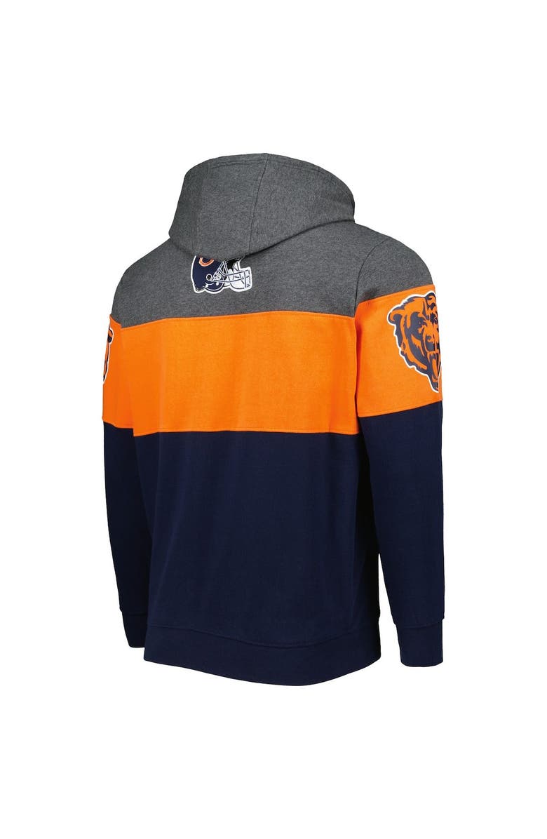 STARTER Men's Starter Navy/Heather Charcoal Chicago Bears Extreme Pullover Hoodie, Alternate, color, Heather Charcoal