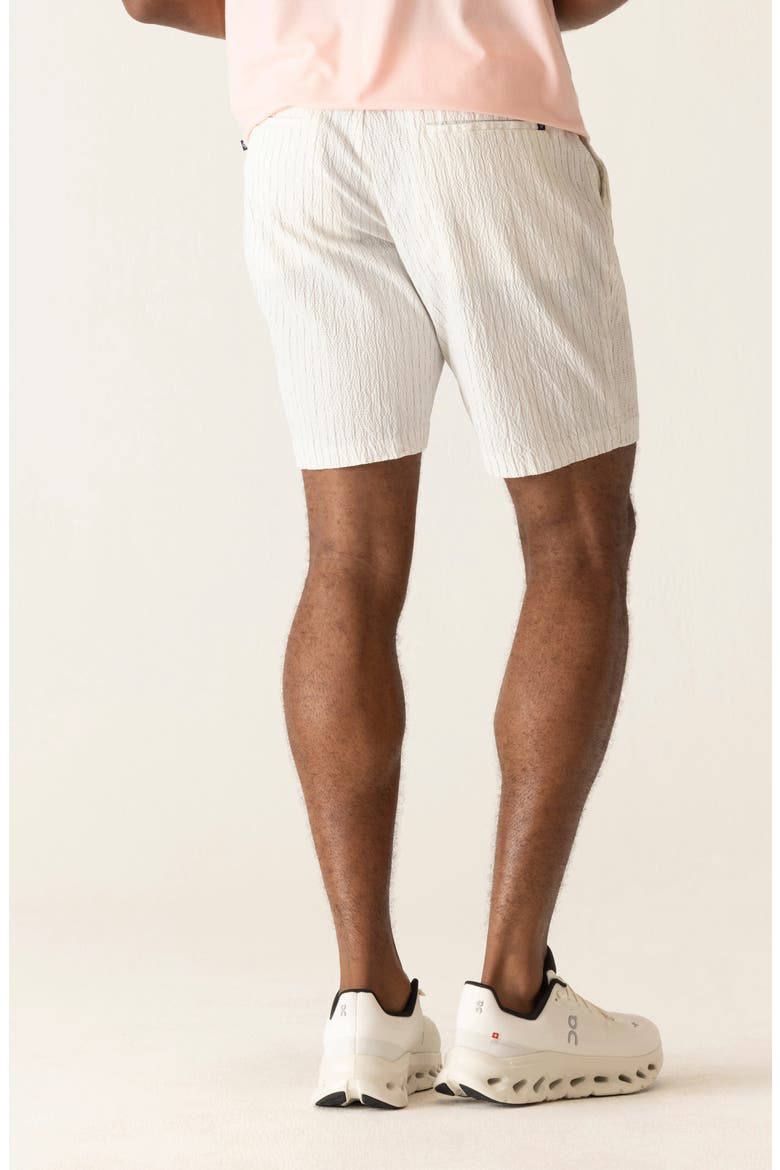 Oasis 8.5-Inch Flat Front Pinstripe Cotton Seersucker Bermuda Shorts, Alternate, color, WHITE/GREY