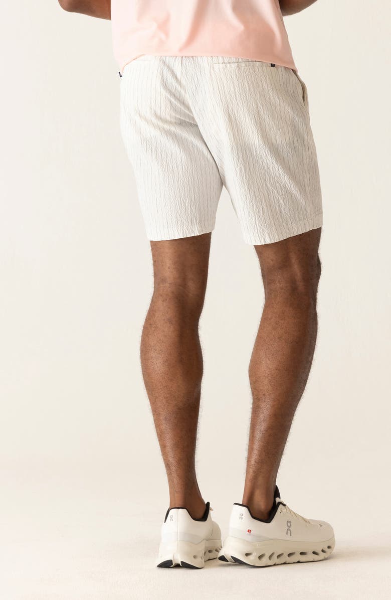 DEKE Oasis 8.5-Inch Flat Front Pinstripe Cotton Seersucker Bermuda Shorts, Alternate, color, White/Grey