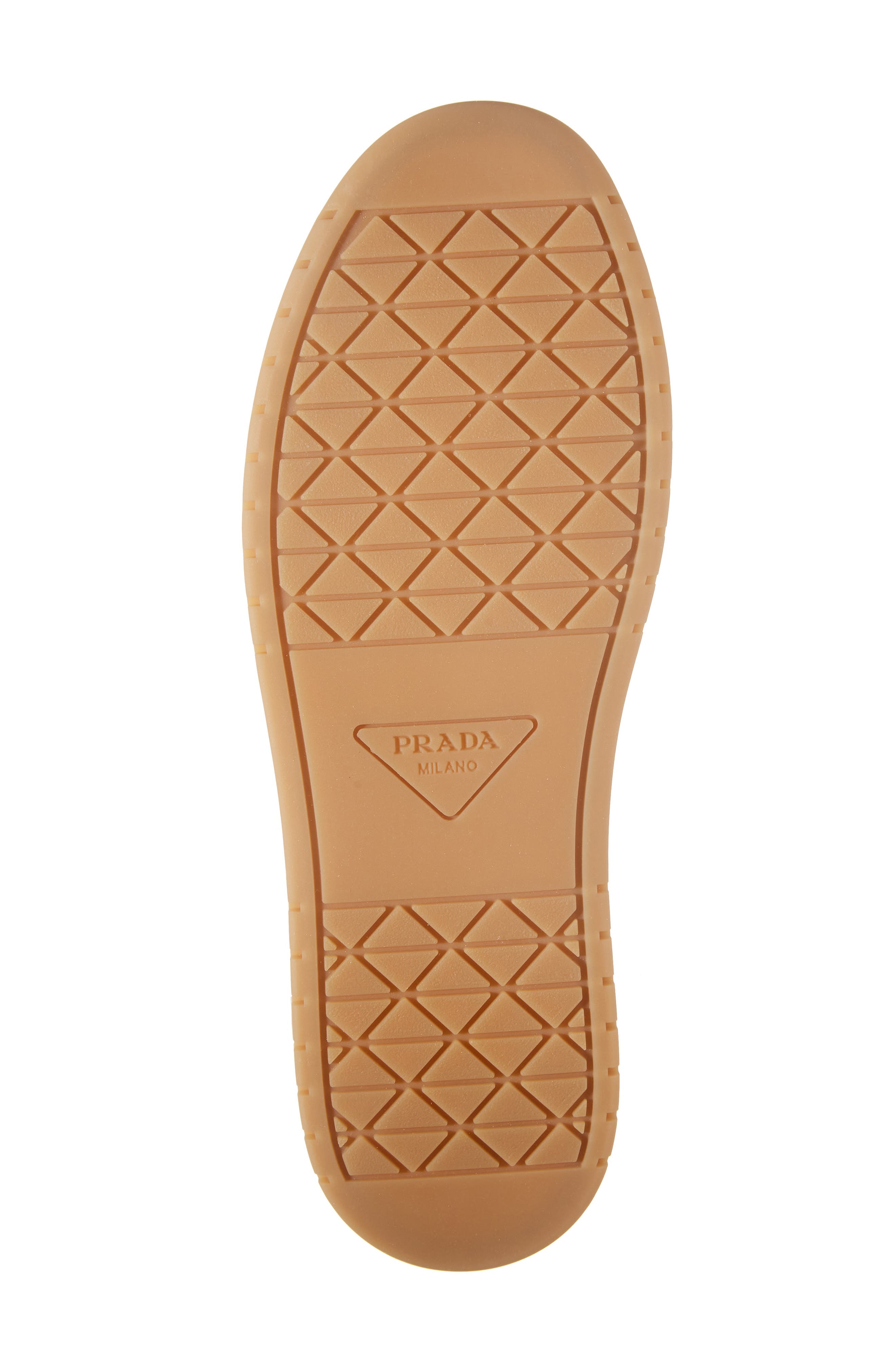 Prada Downtown Leather Sneaker, Alternate, color, Avorio