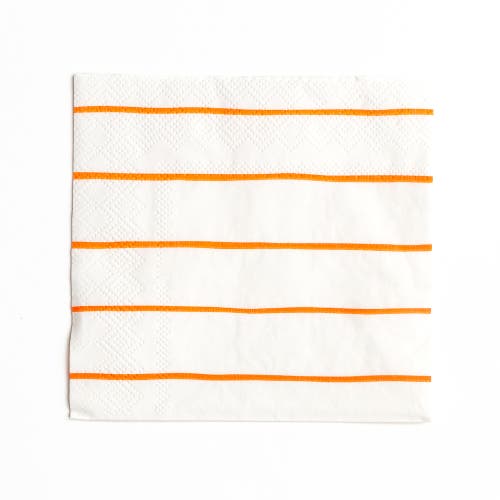 Daydream Society Frenchie Striped Large Napkins In Clementine