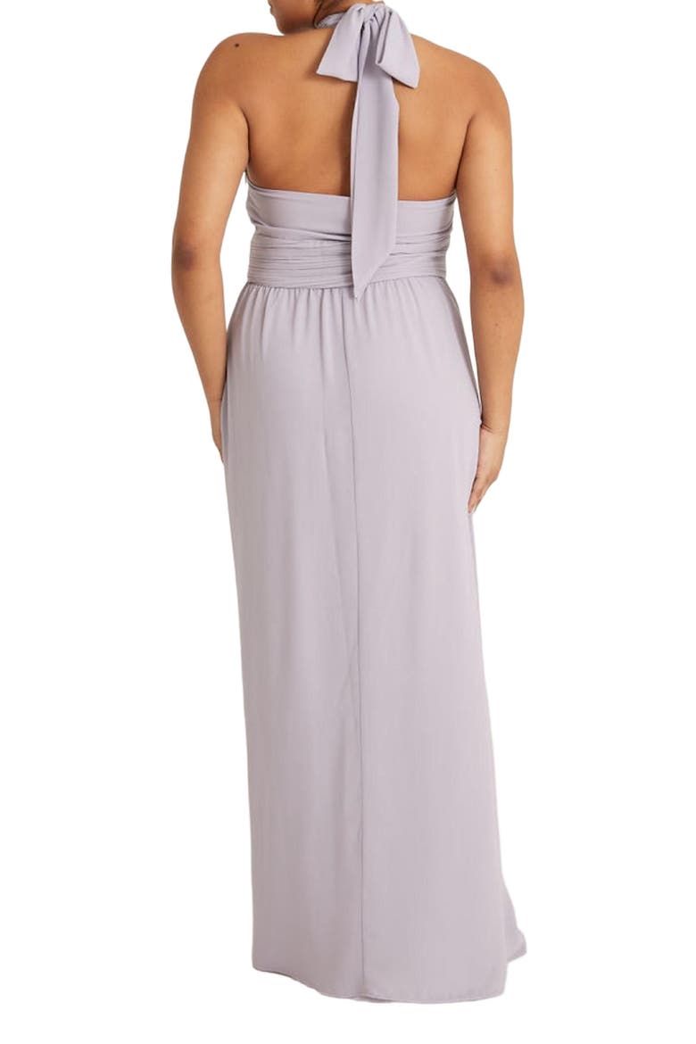 Halter Neck Chiffon Bridesmaid Dress, Alternate, color, Lilac