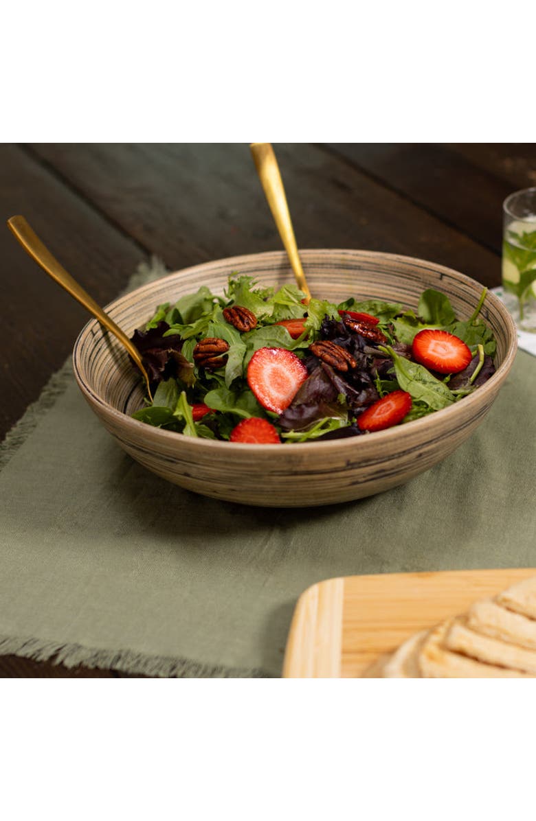 Lexa Salad Bowl, 12 Inch, Alternate, color, Black