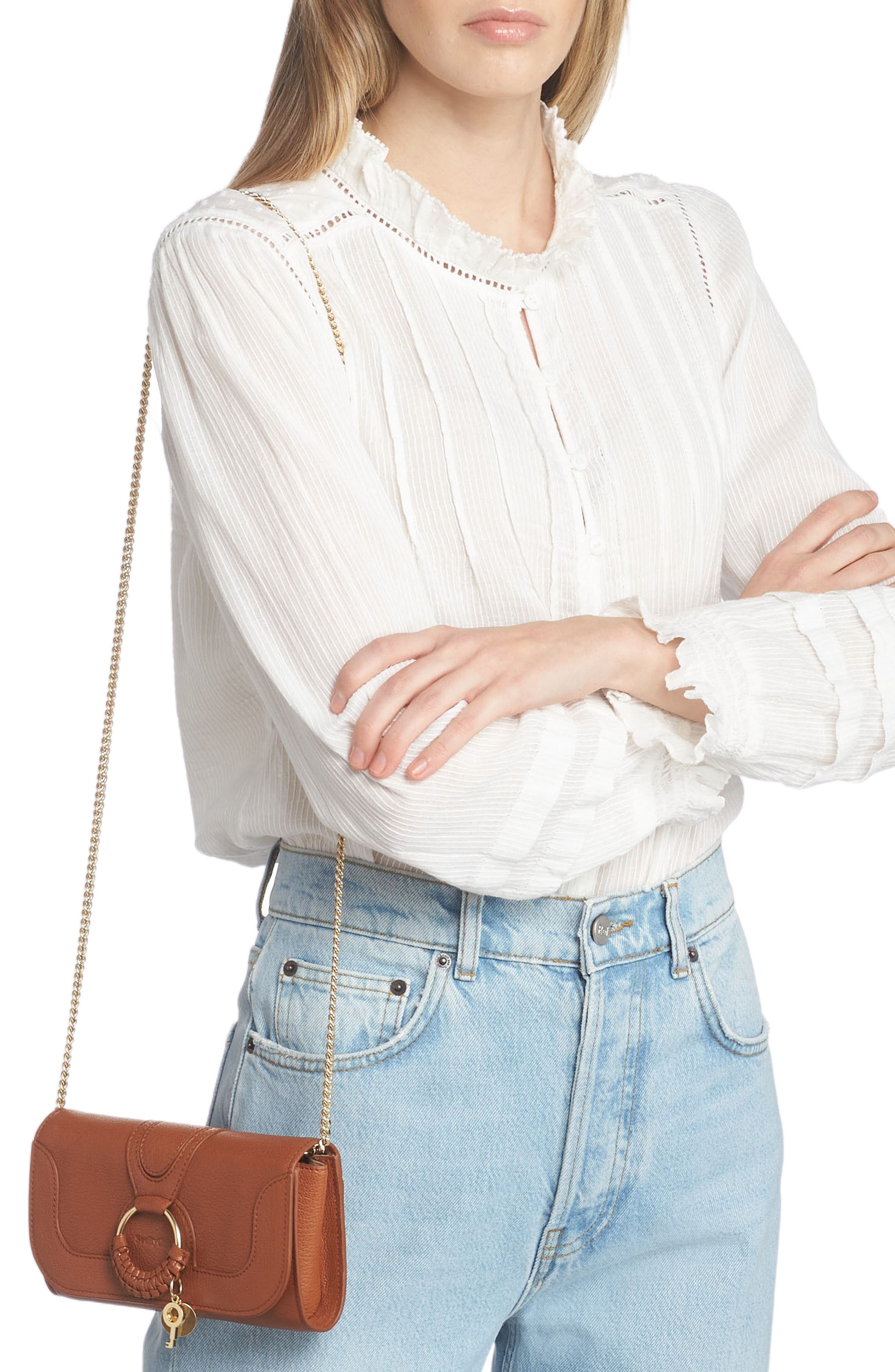 See by Chloé Hana Large Leather Wallet on a Chain, Alternate, color, 