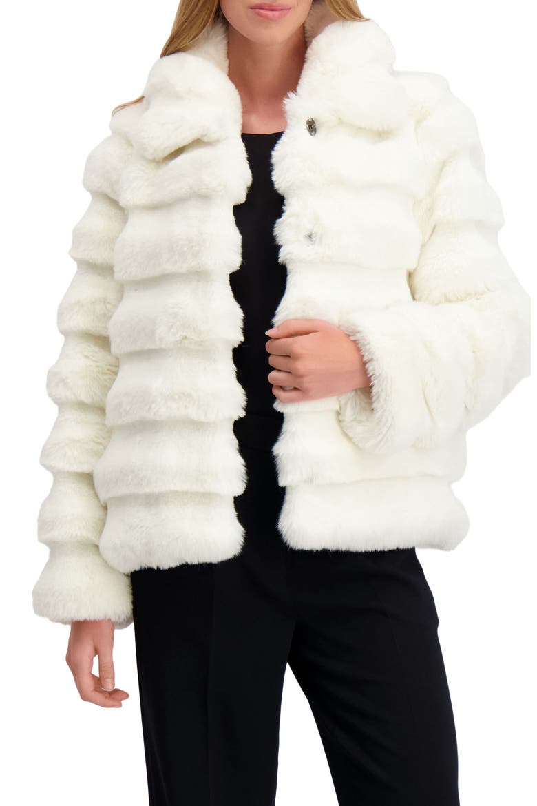 Fur-Free Horizontal Chinchilla (Faux Fur) Jacket, Alternate, color, WHITE CHINCH