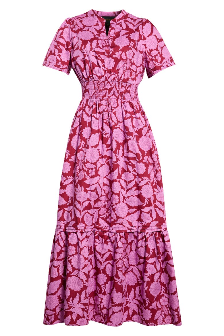 Belraj Cotton Poplin Maxi Dress, Alternate, color, BURGUNDY-PINK