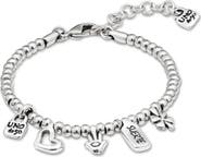 UNODE50 Sterling silver-plated beaded bracelet with charms